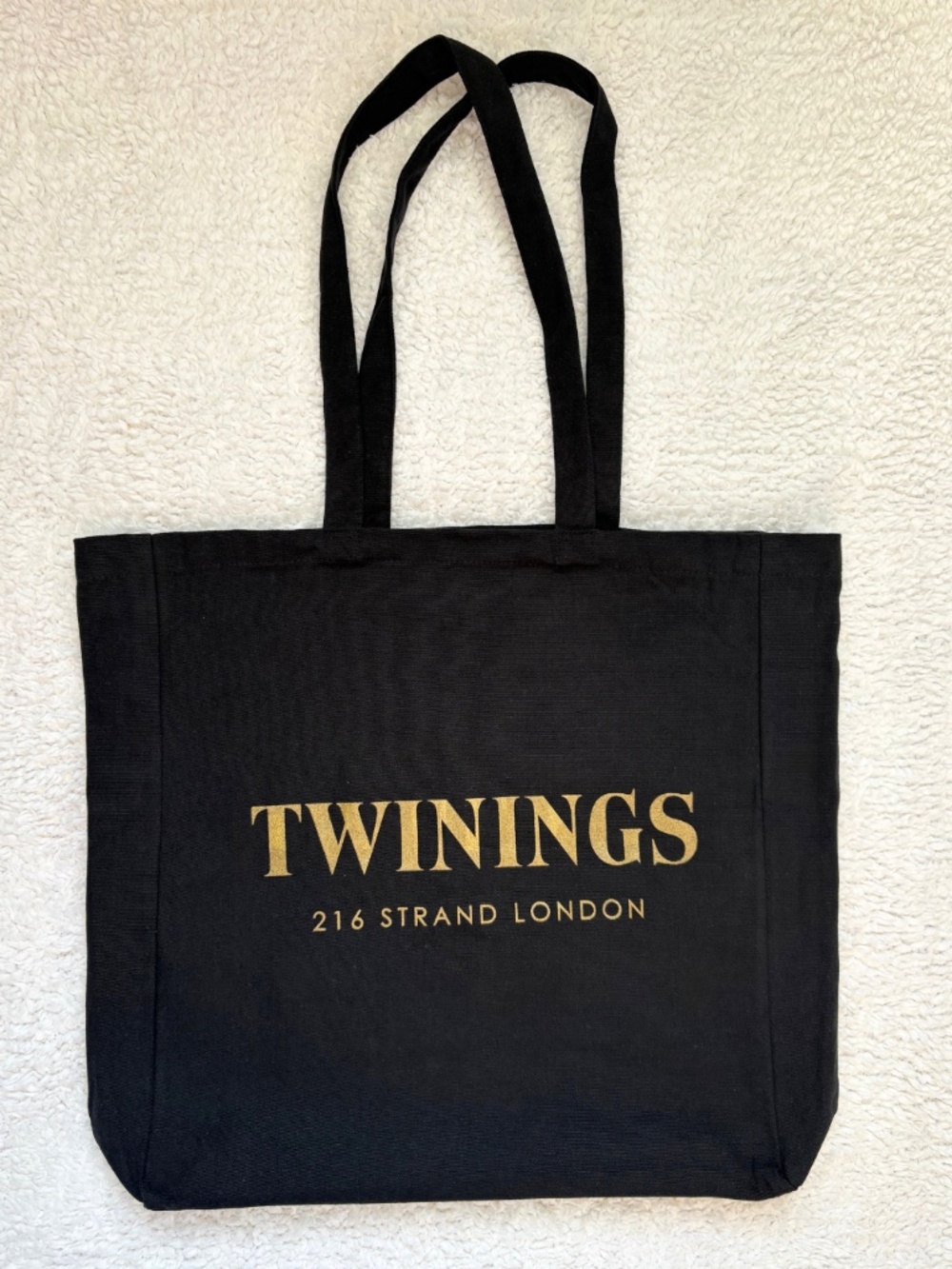 Twinings London Strand Black Gold Tote Bag New England Flagship
